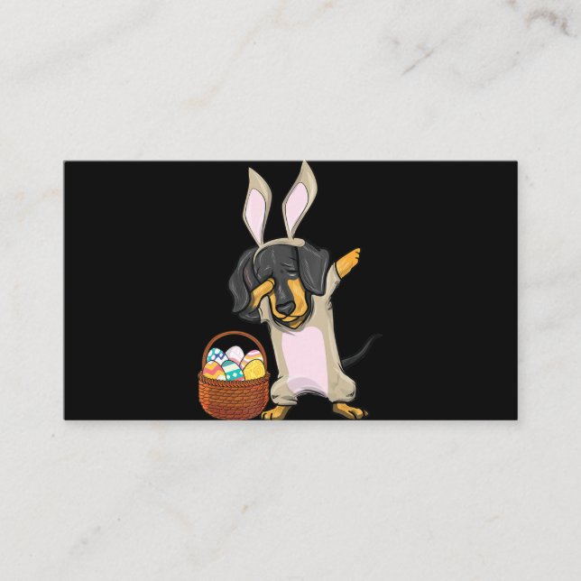 Tarjeta De Recepción Diseño de Dabbing Easter Bunny Dachshund Doxie Chi (Anverso)