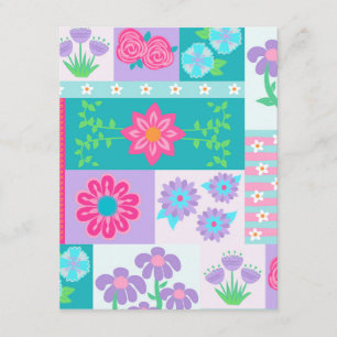 Tarjeta De Recepción Diseño de flores vibrantes en flor