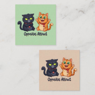Tarjeta De Recepción Diseño de gatos lindos que atraen opuestos