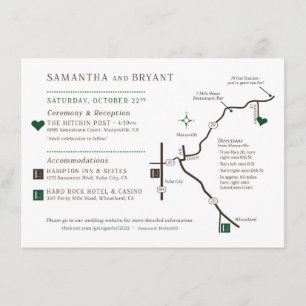 Tarjeta De Recepción Diseño de Mapa Personalizado - Para Samantha