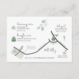 Tarjeta De Recepción Diseño de pedido de Personalizado de mapas de boda