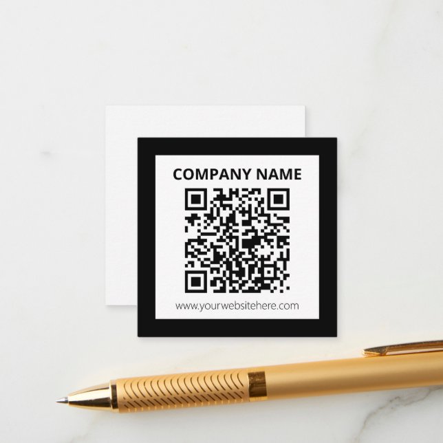 Tarjeta De Recepción Diseño de Personalizable sencillo y código QR edit (Anverso/Reverso In Situ)