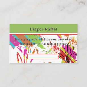 Tarjeta De Recepción Diseño de Raffle con pañal de la franja de arco ir