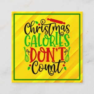 Tarjeta De Recepción Diseño divertido de Navidad donde las calorías no