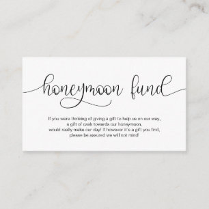 Tarjeta De Recepción Diseño moderno con letras negras, deseo de luna de