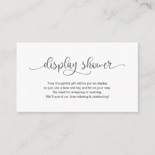 Tarjeta De Recepción Diseño moderno con letras negras, ducha para panta