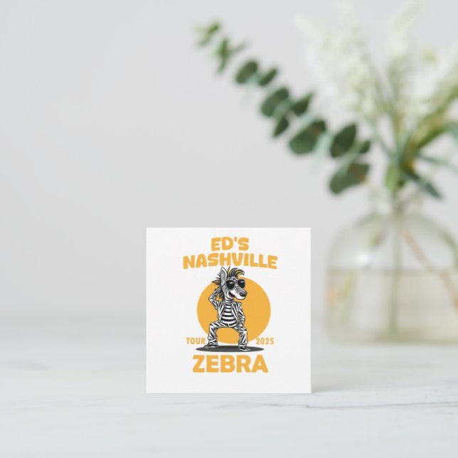 Tarjeta De Recepción Diseño musical de Nashville Tour 2025 Cebra Vibes  (Anverso de pie)