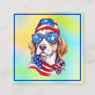 Tarjeta De Recepción Diseño Patriótico de Perro para el 4 de Julio