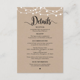 Tarjeta De Recepción Diseño Rústico de cadenas de granja, detalles del 