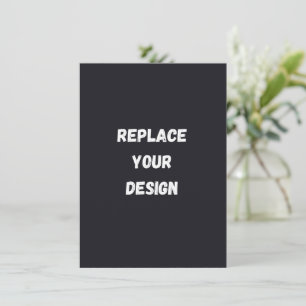 Tarjeta De Recepción Diseño simple negro personalizado Agregar foto o t