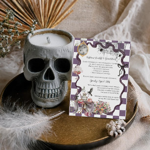 Tarjeta De Recepción Disfraz y bebidas Fiesta de Halloween Cottagecor