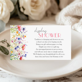 Tarjeta De Recepción Display Shower Colorful Wildflower Baby Shower