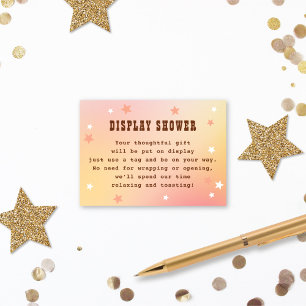 Tarjeta De Recepción Display Shower Western Bonitos Stars Bridal Shower