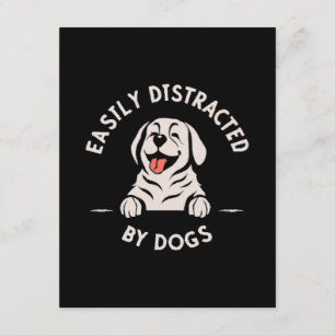 Tarjeta De Recepción Distraído fácilmente por perros