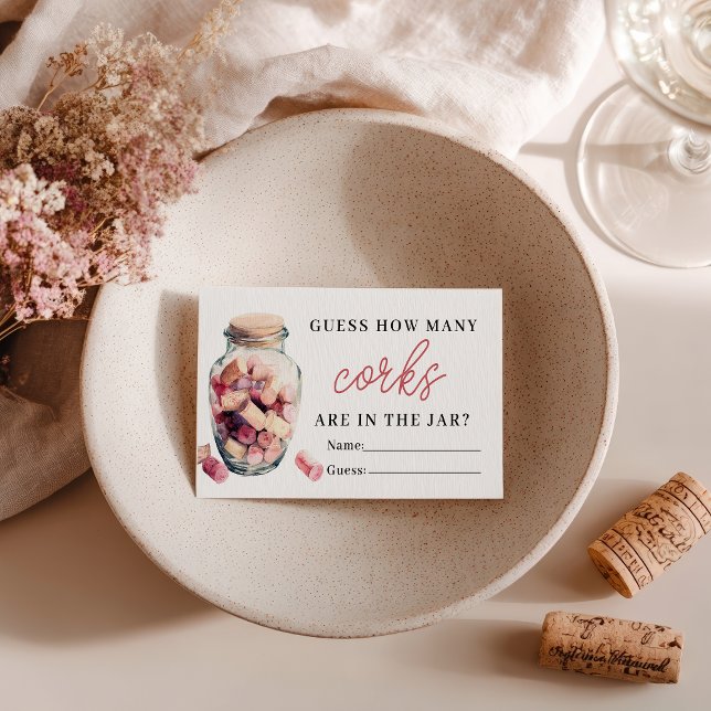 Tarjeta De Recepción Diversión Adivina Cuántos Corchos Juego Despedida  (Fun Guess How Many Corks Game Bridal Shower Enclosure Card)