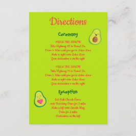 Tarjeta De Recepción Divertidas direcciones de Bodas de aguacates rosad