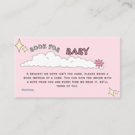 Tarjeta De Recepción Divertido libro de garabatos rosados en la nube pa