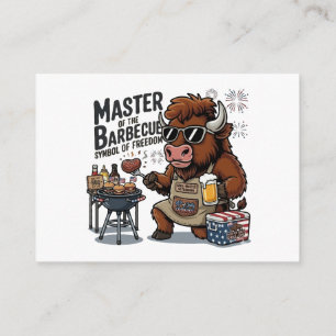 Tarjeta De Recepción Divertido Maestro de la Parrilla de Bisonte BBQ de