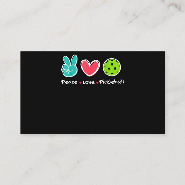 Tarjeta De Recepción Divertido Peace Love Pickleball Court Play ama a P (Anverso)