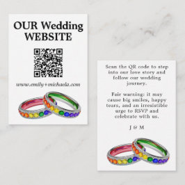 Tarjeta De Recepción 🌈 Divertido sitio web de boda con código QR entre