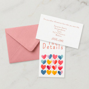 Tarjeta De Recepción Divertidos corazones de amor boda Los detalles