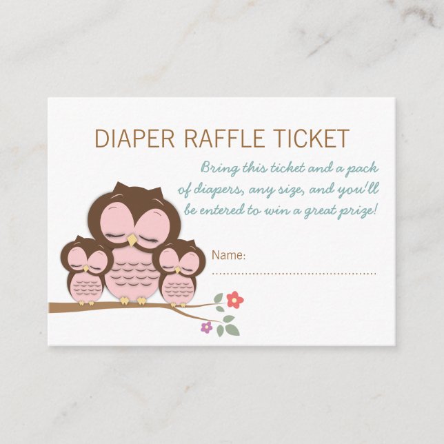 Tarjeta De Recepción Doble lechón Baby Shower Diaper Raffle Ticket Inse (Anverso)