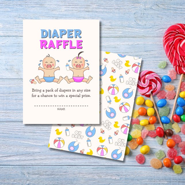 Tarjeta De Recepción Doble Problema Gemelos Niño y Niña Baby Shower (Subido por el creador)