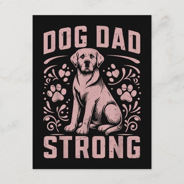 Tarjeta De Recepción Dog Dad Strong Dog Dad (Anverso)