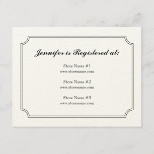 Tarjeta De Recepción Dogwood Plaid Registry Card