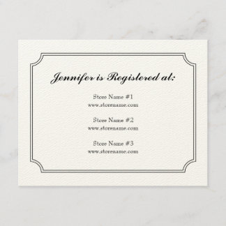 Tarjeta De Recepción Dogwood Plaid Registry Card