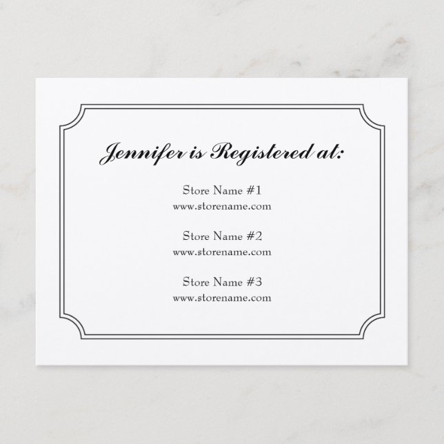Tarjeta De Recepción Dogwood Plaid Registry Card (Anverso)