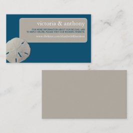 Tarjeta De Recepción Dólar de arena, sitio web de la boda de Ocean Blue