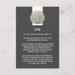 Tarjeta De Recepción Dólar de arena solitaria - Gris carbonero - Detall