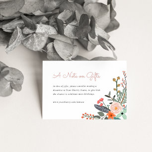 Tarjeta De Recepción Donación de cumpleaños para niños en lugar de rega