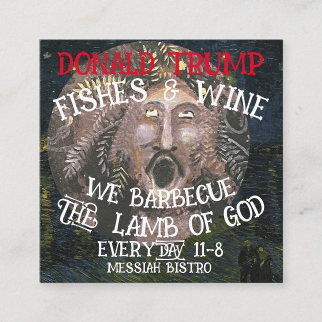 TARJETA DE RECEPCIÓN DONALD TRUMP BARBECAMOS LA CAPA DE DIOS TODOS LOS  (Anverso)