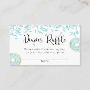 Tarjeta De Recepción Donut baby ducha boy rifa de pañales azules