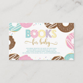 Tarjeta De Recepción Donut Baby Shower Doughnut Chica trae libros