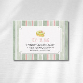 Tarjeta De Recepción Donut Clásico de Matcha para Libros para Bebé Niña