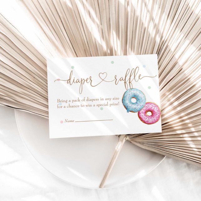 Tarjeta De Recepción Donut Gender Revelar Fiesta Diaper Raffle (Subido por el creador)