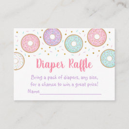 Tarjeta De Recepción Donut Pink Gold Pastel Baby Shower Diaper Raffle