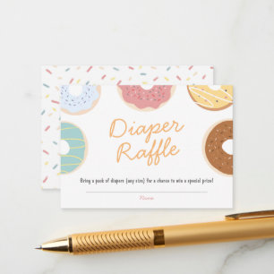 Tarjeta De Recepción Donut Sprinkle Diaper Raffle Baby Shower