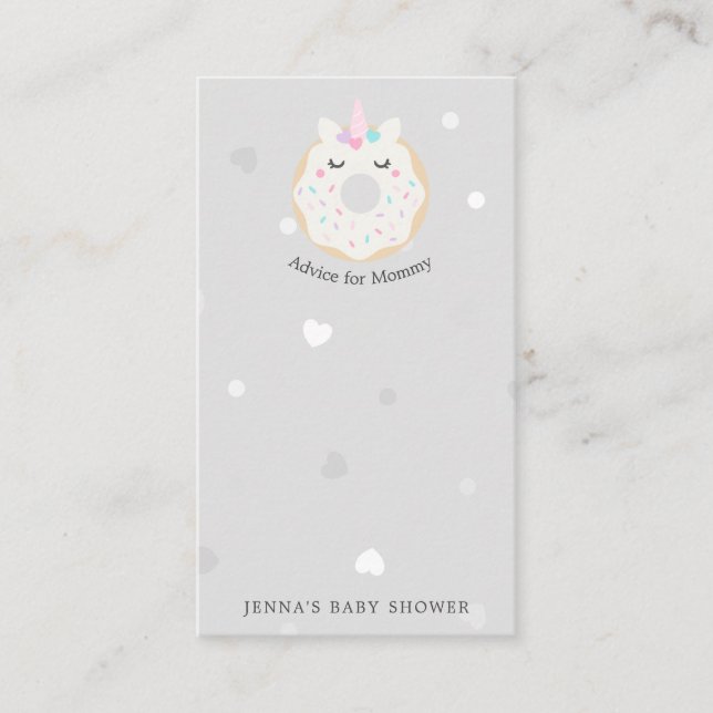 Tarjeta De Recepción donuts animales lindo Baby Shower Advice (Anverso)