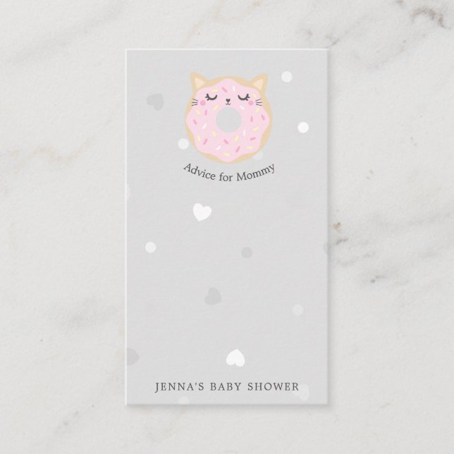 Tarjeta De Recepción donuts animales lindo Baby Shower Advice (Anverso)