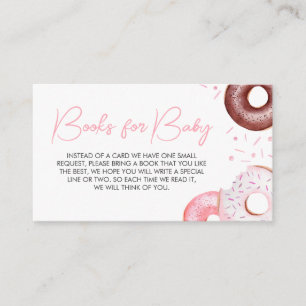 Tarjeta De Recepción Donuts rosas y pañuelos Libros de Baby Shower para