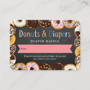 Tarjeta De Recepción Donuts y pañales modernos Baby Shower Raffle con s