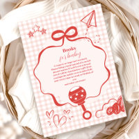 Doodle Brunch Bow dobla libros de Baby Shower para