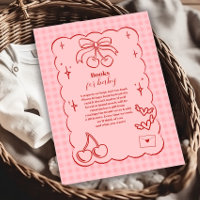 Doodle Cherry Bow dobla libros de Baby Shower para