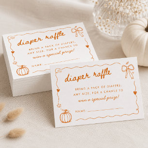 Tarjeta De Recepción Doodle de Calabacita Sorteo de Pañales para Baby S