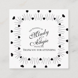 Tarjeta De Recepción Doodle Hearts Frame Script Wedding