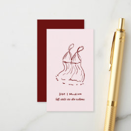 Tarjeta De Recepción Doodle Retro | Talla de Ropa Interior para la Desp